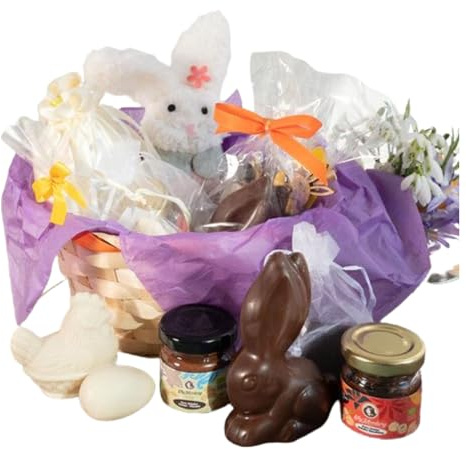 Extragroßes Osternest – 15 Produkte, vegane Schokolade ohne Zuckerzusatz, glutenfrei, Keto & Low Carb – Oster Geschenkset mit Riegeln, Aufstrichen & Osterfiguren – Premium Geschenkbox Ostern