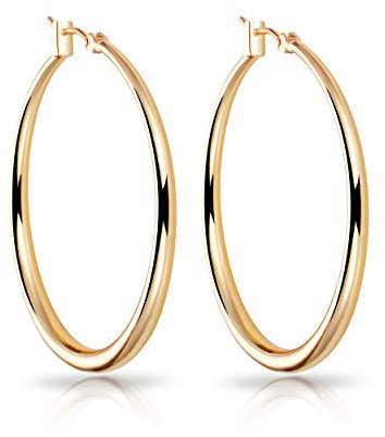 Philip Jones Gold Plated 40mm Hoop Earrings