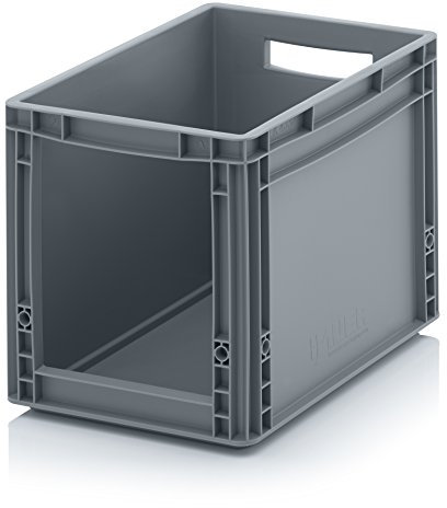 Auer Packaging Euro Sichtlagerkasten 40 x 30 x 32 cm inkl. gratis Zollstock * Eurobehälter mit Fenster