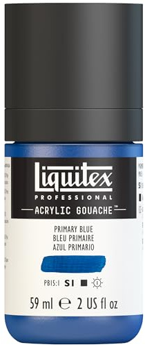 Liquitex 2059420 Professional Acryl Gouache - Primärblau, 59ml Flasche, matt - Acrylfarbe mit Gouache Eigenschaften, Hochdeckend, Wasserfest & Lichtecht