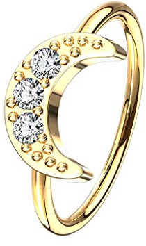 beyoutifulthings Nasen-Piercing PAVÉ MOND 6,2mm Nasen-Ring Nasen-Stecker Chirurgenstahl Mehrfarbig Ring 8mm