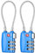 ZHEGE Travel Lock TSA Approved, Cable Travel Lock, 3 Digit Combination Zipper Locks for Suitcases, Baggage, Backpacks, Briefcases, Small Suitcase Padlocks for Gym, School (Blue, 2 Pack)