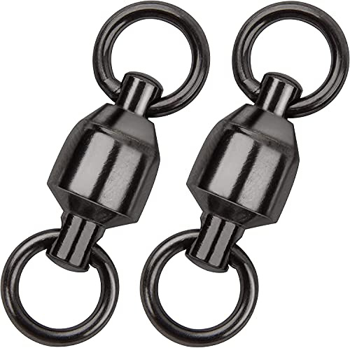 OROOTL Kugellager Wirbel Angeln, 20 Stücke Ball Bearing Wirbel mit Edelstahl Geschweißtem Ringe Angelwirbel Wallerwirbel Meereswirbel Salzwasserfest Spaltring Angelzubehör Größe 0#~10#
