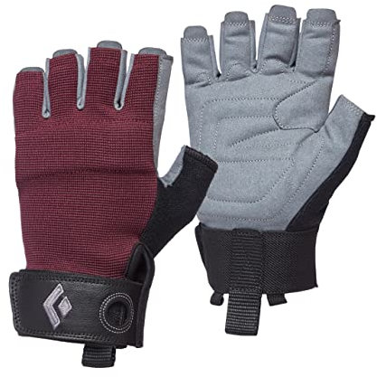 Black Diamond Women's Crag Half-finger Gloves, Guantes De Escalada Mujer, Bordeaux (Red), M