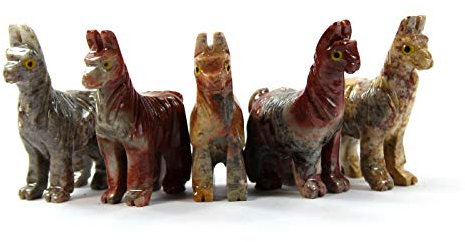 Steingrau Steinfigur Lama Kuzco