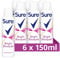 Sure Bright Bouquet Anti-Perspirant Aerosol Women's Deodorant Spray with a strawberry, apricot & vanilla fragrance for 48 hour sweat and odour protection 6x 150 ml