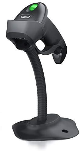 CSL - Barcode Scanner wireless 2,4 Ghz - 1D 2D - 2000 mAh Akku - inkl. Standfuß - Funk Barcodescanner kabellos - Barcodeleser - Handscannen QR Code - DataMatrix - für Handy Android iOS PC Computer