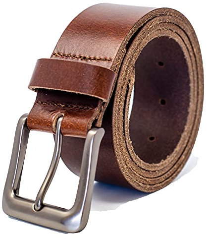 Ashford Ridge Made in England 38mm Full Hide Leather Belt - Antique Brown 2XL
