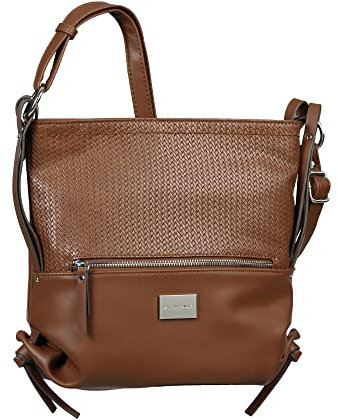 TOM TAILOR- Elin Crochet, Damen, Umhängetasche, M, Braun, 30x12x26 cm