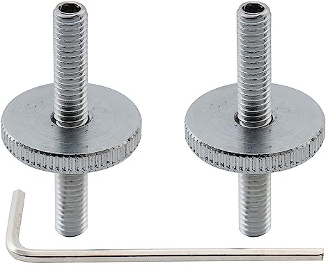 Musiclily Pro M4 Tune-O-Matic Steg Bolzen und Thumbwheel Set Chrom 2er Set | Metrisch, für Epi LP SG Style E-Gitarre