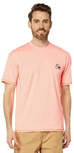 Quiksilver Herren Standard Heritage Heather Ss Kurzarm Surf Tee Shirt Rashguard, Frischlachsheather, M