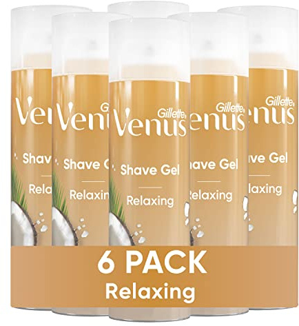 Gillette Venus Relaxing Coconut Shave Gel, Women’s, Shaving Cream, 7 oz Pack of 6 (42 oz total)