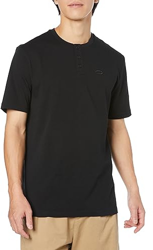 Oakley Men's Relax Henley Tee 2.0, Blackout, Large
