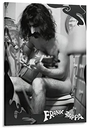 YYKG Frank Zappa auf der Toilette, Leinwandkunst, Poster, dekoratives Gemälde, Leinwand, Wandkunst, Wohnzimmer, Poster, Schlafzimmer, Gemälde, 50 x 75 cm