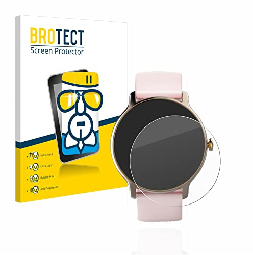 BROTECT Schutzglas für Hama Fit Watch 4910 Schutzfolie Panzer Folie Glas Displayschutz Made in Germany [Kratzfest 9H, Anti-Fingerprint,Transparent]
