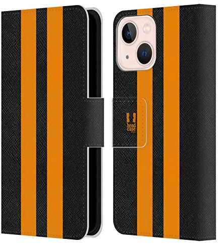 Head Case Designs Coche De Carreras Negro Pinturas de Transporte Carcasa de Cuero Tipo Libro Compatible con Apple iPhone 13 Mini