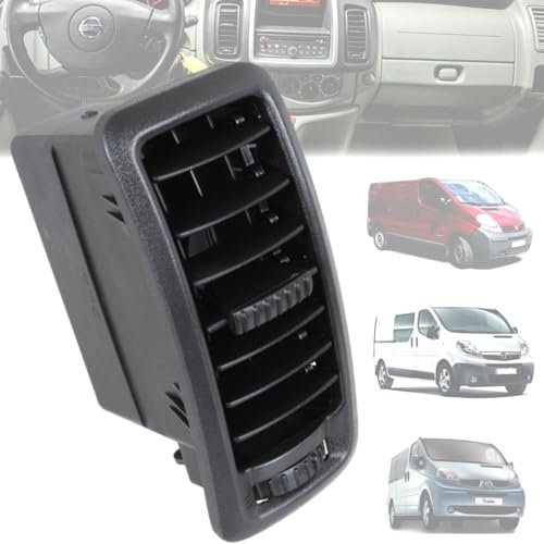 Twowinds - Rejilla de Ventilación Compatible con Renault Trafic II, Opel Vivaro A, Nissan Primastar - Aireador Salpicadero Consola Central - 7701054458 - Difusor Aire, Calefacción, Climatización
