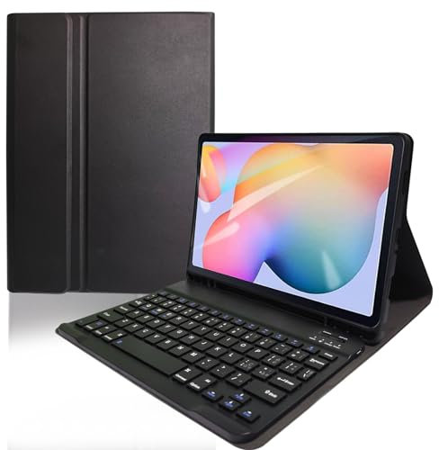 EYERIYO Custodia con Tastiera per Samsung Galaxy Tab S6 lite 2022/2020, Slim Cover con Supporto Pencil, Staccabile Magnetica Wireless Bluetooth Tastiera, Italiana QWERTY Layout Tastiera