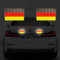 Deutsche Flagge Reflektierende Automagneten (2er Set) - Hochleistungs-Prismen Reflexfolie mit Starkem Gummimagnet für Fahrzeuge, Sicherheitsaufkleber ohne Kleber
