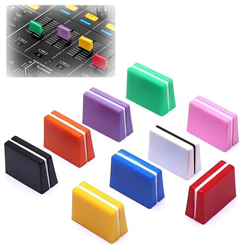 Niuhong 9 Pcs Bunte Fader Caps Mischpult Slider Knöpfe DJ-Mixer Zubehör Einfache Installation für Pioneer DJM350, 400, 500, 700, 750, 800, 850, 900NEXUS, 900SRT, 900NXS2, 2000, 2000nexus