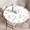 Highdi 3D Mantel Redondo con Bordes Elástica, Manteles Impermeables Antimanchas Lavable para Decoración Hogar Comedor Cumpleaños Jardín (130cm,Follaje de Flores)