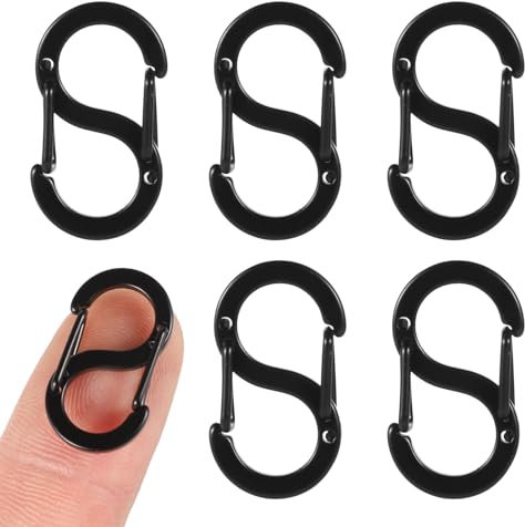 5pcs Double Opening Lobster Clasps, S Lock Necklace Shortener Clasp Stainless Steel Bracelet Connectors Jewelry Clasps and Closures Necklace Clips for DIY Jewelry Making (Large, 0.87x0.49in)