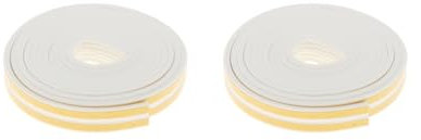 2 set di 5 metri di schiuma autoadesiva per finestre e porte, nastro sigillante E bianco