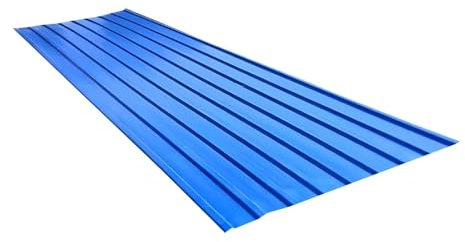 Dachplatten, Dachblech für Werkzeugschuppen, Stahlblech-Dachplatten, Breite 90 cm, anwendbar an Wand, Metall, Werkzeugschuppen, Gartenhaus, Blau (100 x 90 cm, 3 Stück)