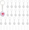 DICOSMETIC 20 Sets Kit Porte-Clés Cabochon Pendentif à Double Faceen Argent Antique Porte-clés en Alliage de 8.4cm avec 40 pièces Cabochons en Verre pour la Fabrication de Bijoux