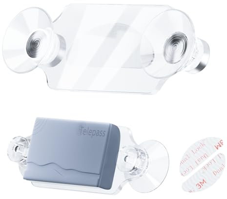 CloudValley Supporto Compatibile con Telepass, [Non è Necessaria la Colla] Velcro Adesivo 3M Aggiornato per Parabrezza, Facile da Installare e Rimuovere Universale velcro per Auto Camion