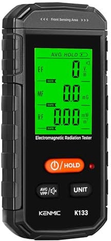 KENMIC EMF Messgerät, 3-in-1 EMF Meter EF/MF/RF Tragbarer Elektromagnetischer Feld Strahlungs Detektor für EF, RF, MF, WiFi Signal, Passend für Zuhause, Büro EMF Inspektionen und Geisterjagd