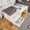 BTM Kids Single Bed with Desk and Drawers, Wooden Single Bed with Storage, Single Bed with Slatted Frame, Lying Surface for Teenagers & Adults, 3ft-90x190cm (No Mattress)
