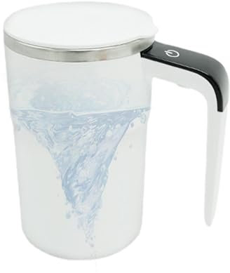 Taza de café calentada - Taza de viaje inteligente con autocalentamiento, taza con agitación automática | Ip67 resistente al agua, acero inoxidable apto para alimentos, recargable por USB, taza mezcla