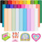 TECKWRAP Paquete de 30 hojas de vinilo permanentes adhesivas de 30 x 30 cm, vinilo brillante de color arcoíris para tazas, tazas, ventanas, decoración del hogar y otros proyectos de bricolaje
