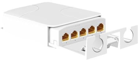 XUJIAN New 4-Port IP55 Outdoor Waterproof POE Repeater 1000Mbps 1 to 4 Network Switch PoE Extender for IP Cameras 1000M