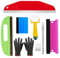 Ewrap Kit complet d'outils pour papier peint – Ensemble tout-en-un avec règle de mesure de 30 cm, brosse à papier peint de 27 cm, raclette, rouleau à couture et gants de sécurité pour une installation