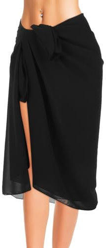 Abeillo Lang Pareos Strandkleider,Sexy Strand Wrap Sarong Damen,Vertuschung Chiffon Badeanzug,Sommer Bikini Cover up Wickelröcke,Universal Chiffon Pareos Strandtuch für Badeanzug