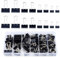Set di 115 Mollette Pieghevoli nere da 15 mm/19 mm/25 mm/32 mm in Scatola, Doppio FoldBack Binder Clips in Metallo, Graffette Multiuso per Cancelleria, Carta e Documenti (Nero)