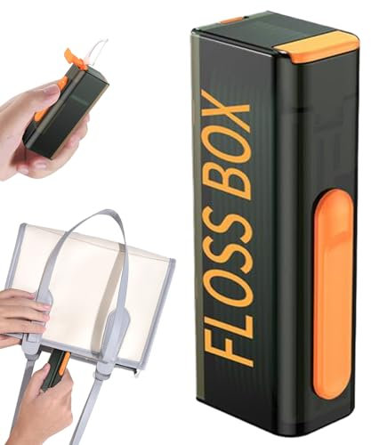 dentals en barra - Portahilo dentals, cajas de 8,5 cm - Caja portátil automática con diseño mecánico, dispensador de dentals - Higiénico y compacto para viajes
