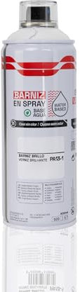 BESCH Pintura en Spray Base Agua 400ml – Ecológica, Sin Olor, para Madera, Plástico, Metal y Cartón – Cobertura Uniforme y Secado Rápido - Barniz Brillo, 1 unidad