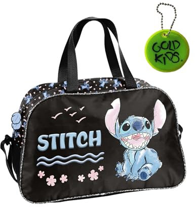 Paso - Sporttasche Kinder für Mädchen & Jungen - Umhängetasche mit Stitch Motiv - Schwimmtasche mit verstärktem Boden - Trainingstasche 40 x 25 x 15 cm
