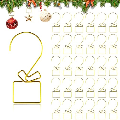 Christbaumkugeln Aufhänger Weihnachtskugel, Metallhaken Dekohaken, Perfekt für Weihnachtskugeln (Golden Gift)