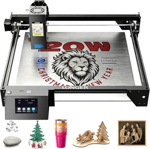 Longer RAY5 20W Laser Lasergravierer, 130W CNC Laser Cutter, Offline-Steuerung über App, Gravurwerkzeug für Metall/Glas/Holz. Graviergeschwindigkeit von 24.000mm/min