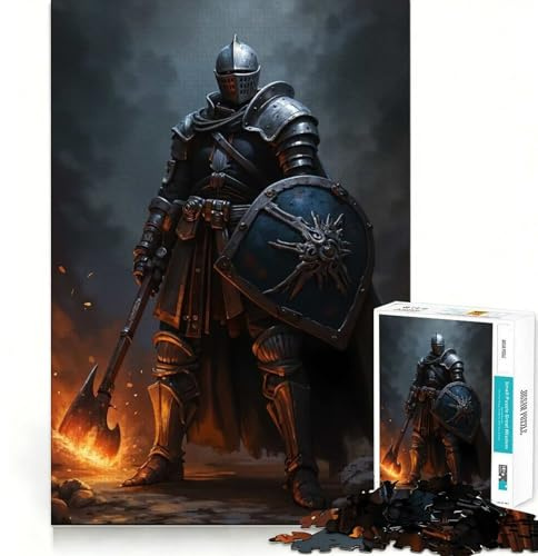 Armored Knight with Axe And Shield 1000 Piece Puzzle For Teenagers Brain Think Clear Hue Real Challenge Home Display (50x75cm)