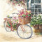 20 Servietten 33x33 cm Blumen-Fahrrad Frühling Sommer Flower-Bike Vintage Cottage