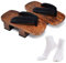 Azumasun Japanische Holzclogs mit Tabi-Socken für Damen und Herren, Braun/Schwarz, 8-9