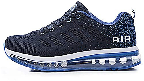 Zapatillas de Deportes Hombre Mujer Zapatos Deportivos Aire Libre para Correr Calzado Sneakers Gimnasio Casual(833-BL40)