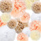 SZHUIHER Seidenpapier Pom Poms Papier Blume 22 Pcs Champagner, Pfirsich, Elfenbein, Weiß für Geburtstag Bachelorette Hochzeit Baby Shower Bridal Shower Party Dekoration