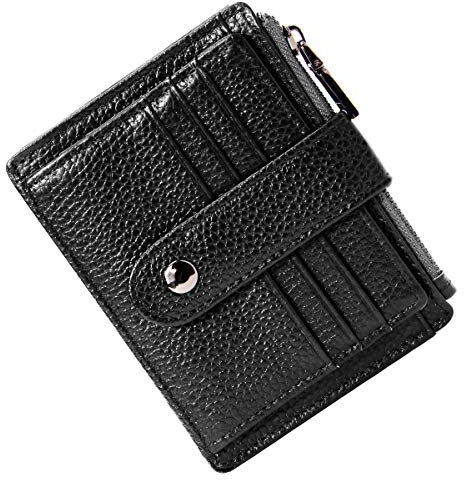 BTNEEU Homme Femme Porte Carte de Credit Cuir RFID Blocage Portefeuille Cuir Petit, Porte Carte Slim avec Poche à Monnaie, Petit Porte Monnaie Cuir avec 9 Emplacements de Carte (Noir)