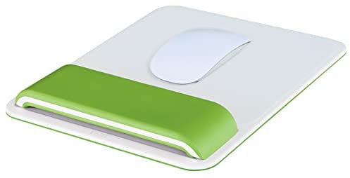 Leitz Ergo WOW Mauspad mit verstellbarer Handgelenkauflage, Zwei Höheneinstellungen, Verbessert Haltung & Durchblutung, Computer-Mauspad, Grün, 65170054